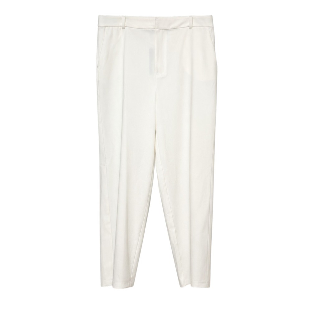 NWT Eloquii Quiet Luxury Tailored Trouser Women Sz 16 Cream Old Money Minimalist